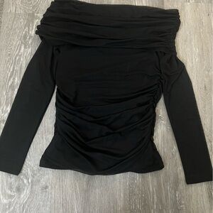 Abercrombie & Fitch Black Off-Shoulder Top